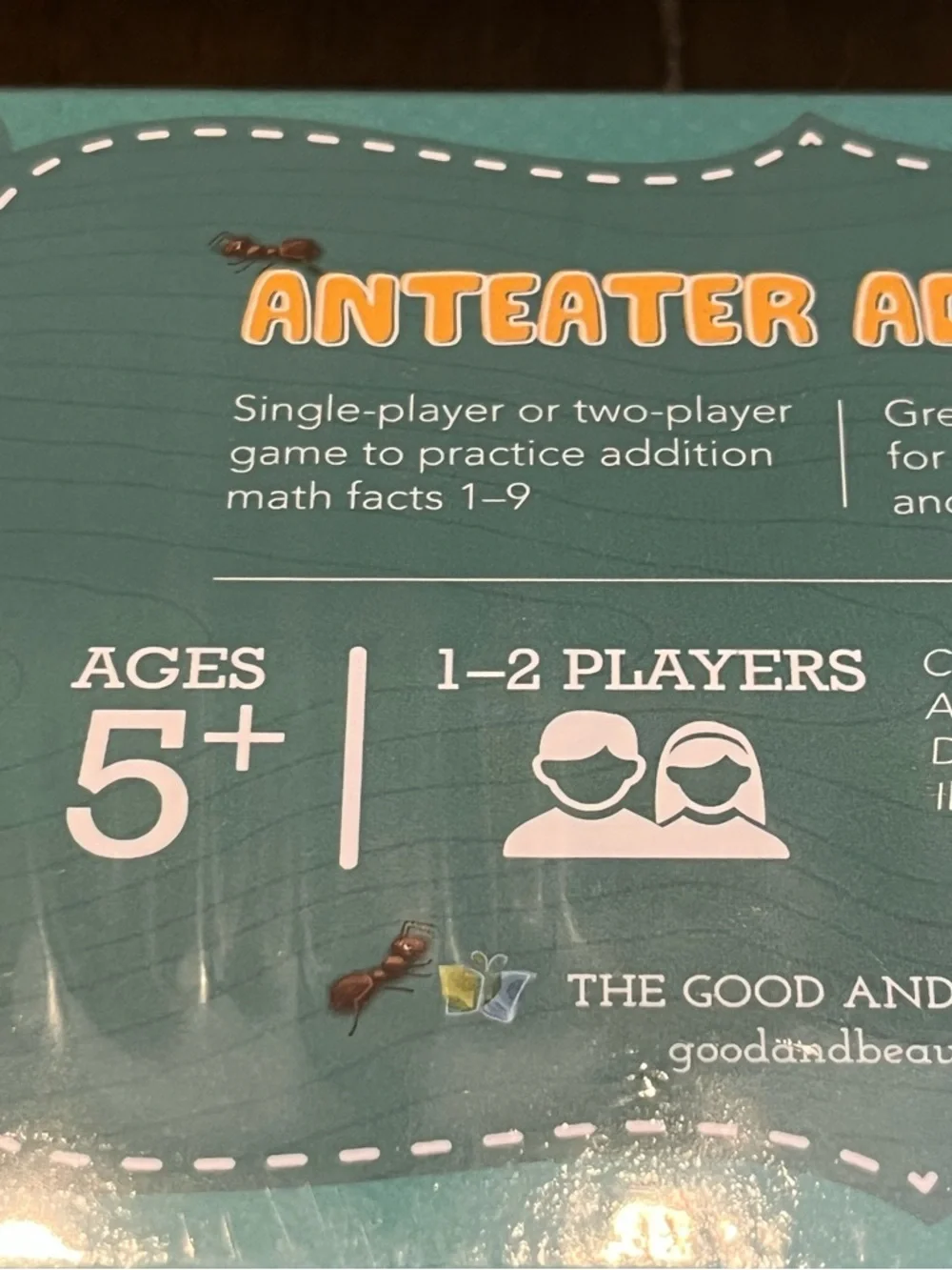 The Good and Beautiful Anteater Addition Card Game - New - Sealed